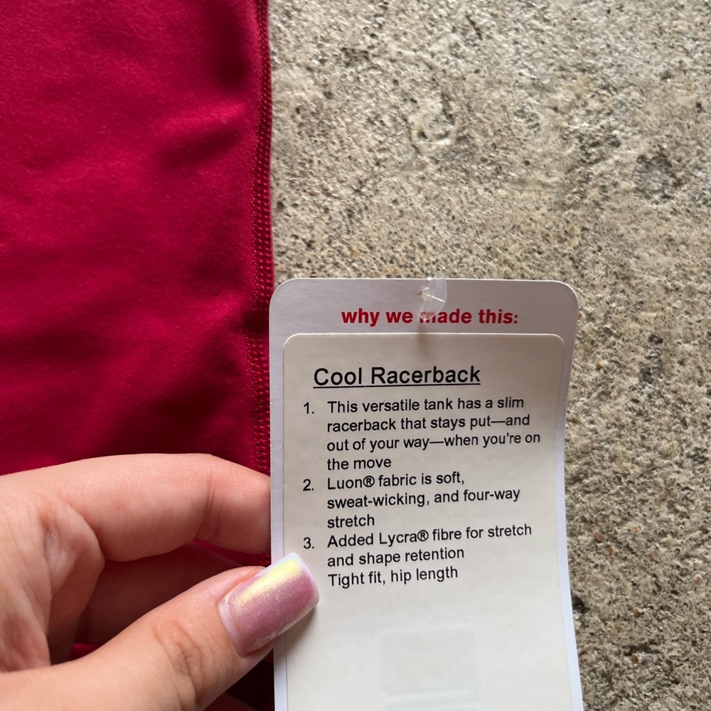 Lululemon Red Racerback Tank - Picture 2 of 3